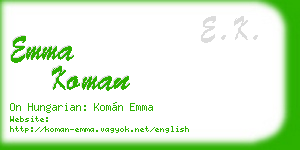 emma koman business card
