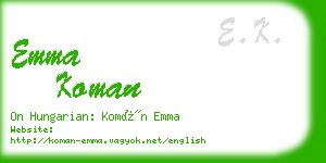 emma koman business card